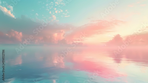 Soft pastel hues spreading gently, evoking a feeling of tranquility and relaxation. © ALLAH KING OF WORLD