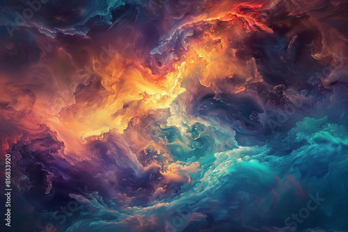 Cosmic Nebula A mesmerizing background resembling a cosmic nebula with swirling clouds of vibrant colors and ethereal light creating a sense of depth and mystery in the vast expanse of space.