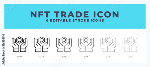 Nft trade icon in thin line. Bold line. Regular line. Editable stroke.
