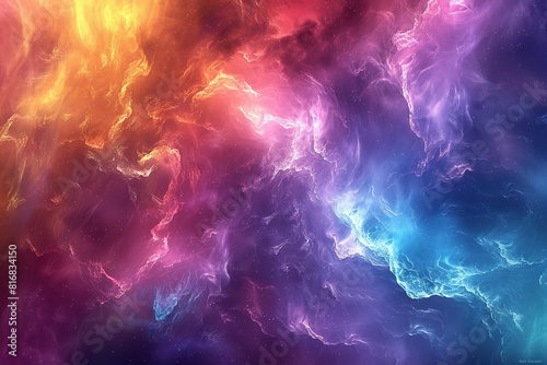 Cosmic Nebula A mesmerizing background resembling a cosmic nebula with swirling clouds of vibrant colors and ethereal light creating a sense of depth and mystery in the vast expanse of space.