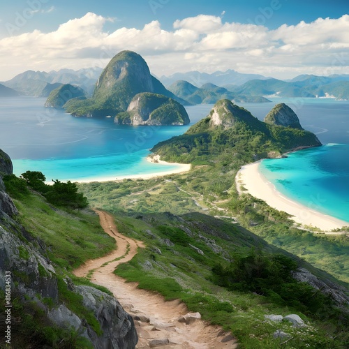 view of the sea from the mountain