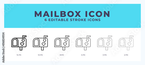 Mailbox line icon. Thin line. Bold line. Vector illustration.