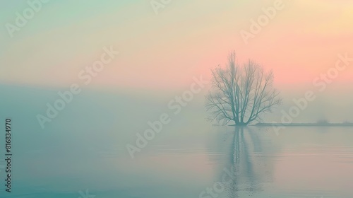 Subdued pastel hues casting a serene glow  enveloping the environment in a quiet beauty.