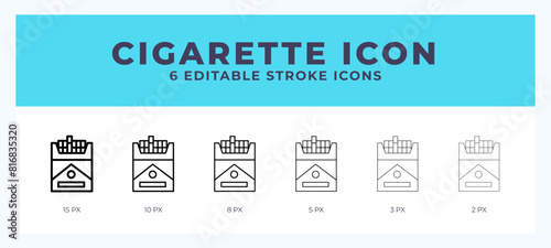 Cigarettes vector icon. With different stroke vector illustration.