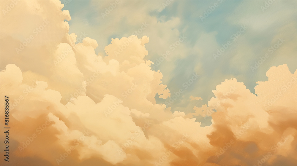 Background of Renaissance cloud sky painting Tranquility: Apricot, Yellow & Gold Clouds - Art Background of Renaissance cloud sky painting Tranquility: Apricot, Yellow & Gold Clouds - Art