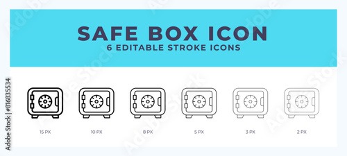Safe box icon vector illustration. With editable stroke for web. App and more.