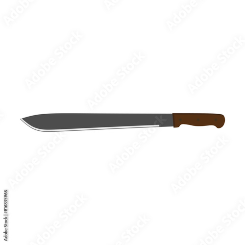 bolo machete flat design vector illustration isolated on white background. Military hunting knives, Combat weapon blades. Trapper sword and hunter knife blades. Protection concept. Warrior blades