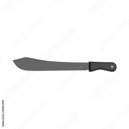 bolo machete flat design vector illustration isolated on white background. Military hunting knives, Combat weapon blades. Trapper sword and hunter knife blades. Protection concept. Warrior blades