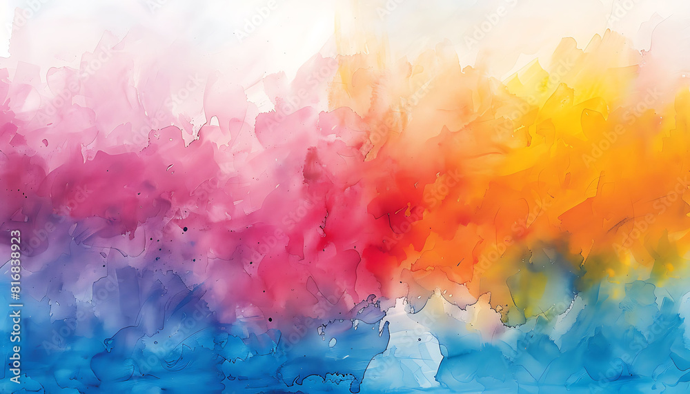 Abstract Watercolor Painting with a Gradient of Vibrant Colors Abstract Watercolor Painting with a Gradient of Vibrant Colors