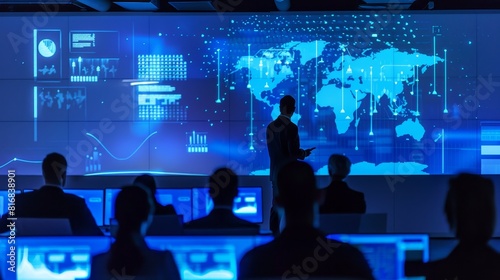 A cybersecurity expert giving a presentation on recent cyber threats and how to combat them