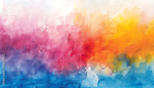 Abstract Watercolor Painting with a Gradient of Vibrant Colors