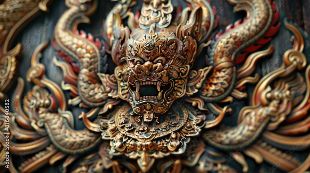 Close up of a statue on a wall, suitable for historical and architectural themes Close up of a statue on a wall, suitable for historical and architectural themes