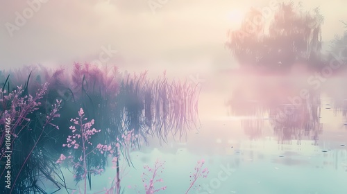 Gentle pastel hues diffusing softly, filling the environment with a sense of calm and relaxation.