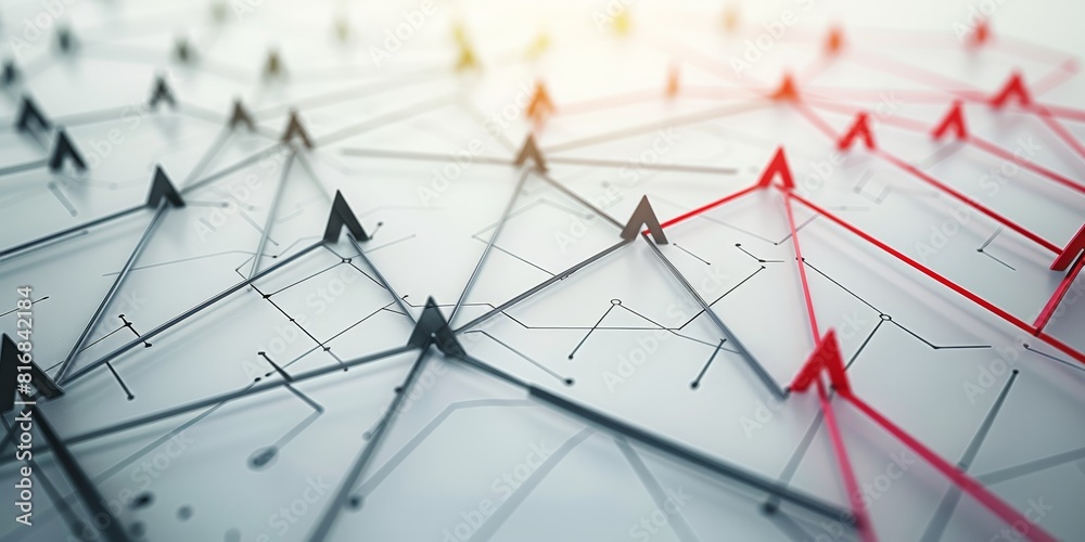 3D illustration of a computer network. 3D illustration of a computer network.