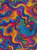 Vivid colorful abstract wave pattern psychedelic, thin lines, high definition