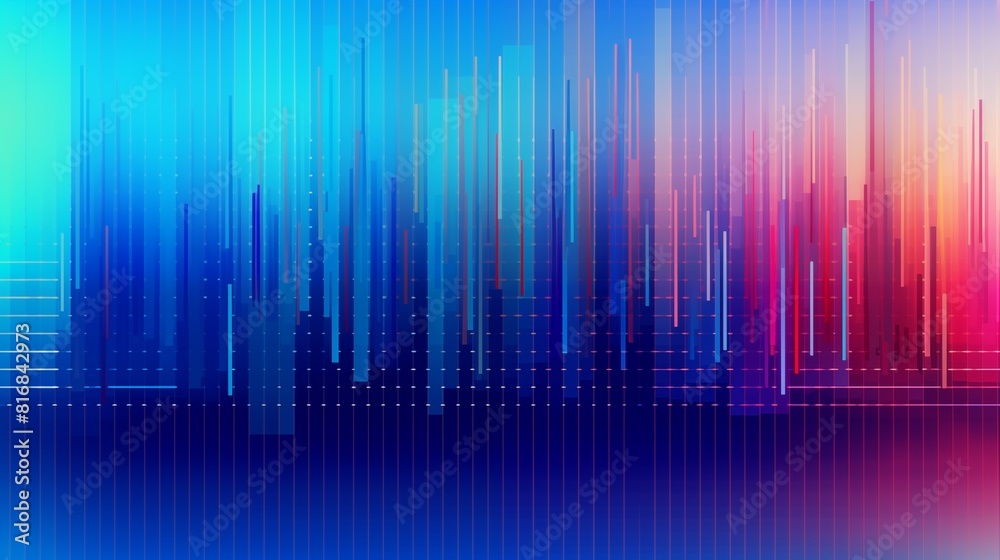 Abstract Gradient Digital Graphic with Vertical Lines and Vivid Colors.