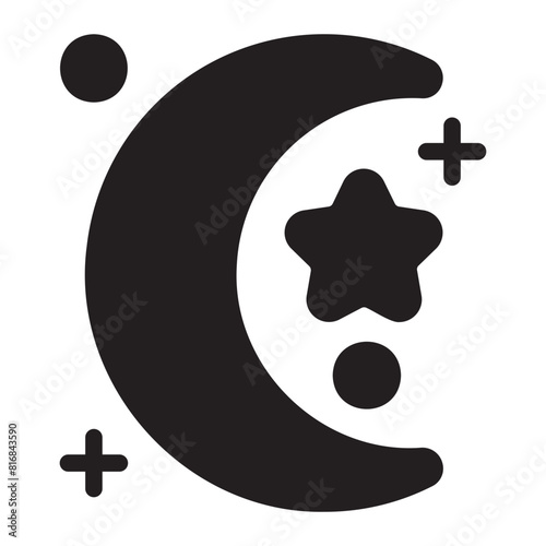 crescent moon glyph icon