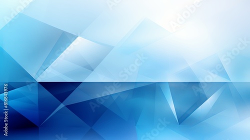 Contemporary blue and white abstract background with triangular elements: ideal for technology and corporate business designs.