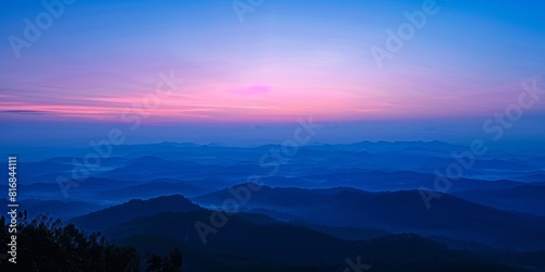 Blue hour over the mountains