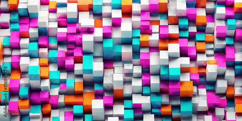 Colorful bright 3d cubes abstract background