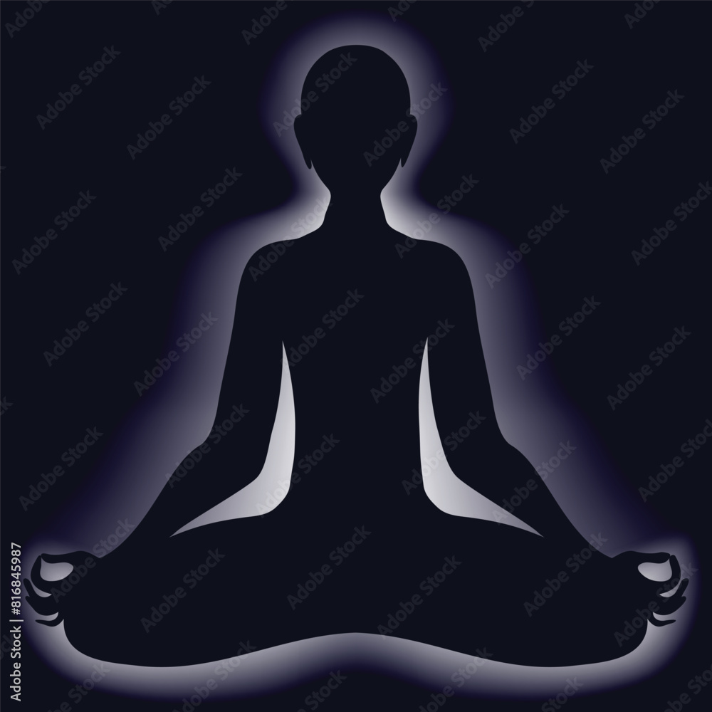 Meditate flat vector icon, Yoga, Lotus position simple pictogram.