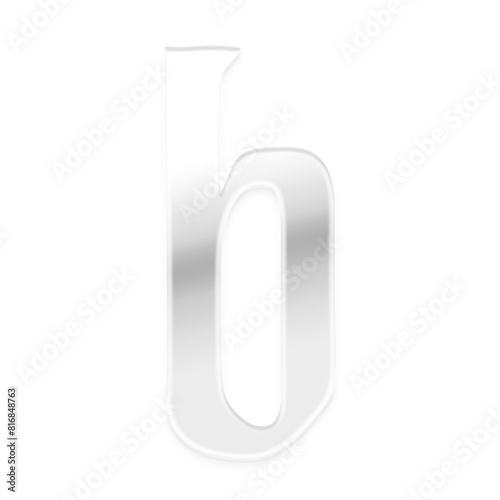 3D Metallic Alphabet B