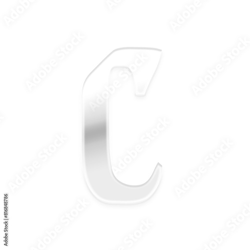 3D Metallic Alphabet C