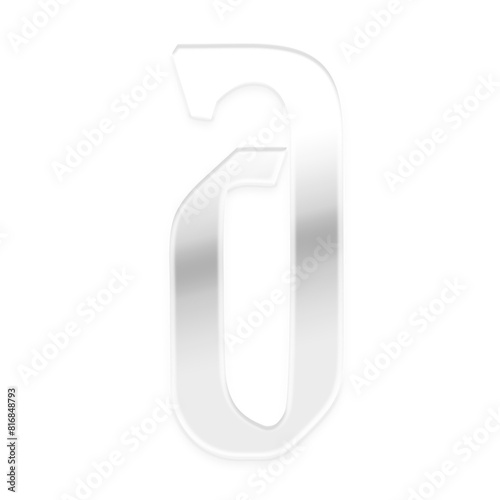 3D Metallic Alphabet D