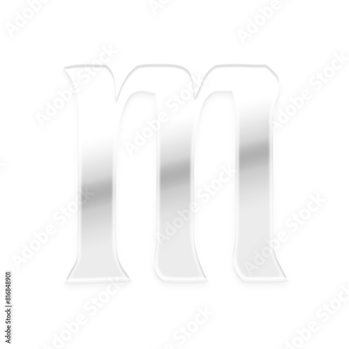 3D Metallic Alphabet M
