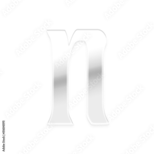 3D Metallic Alphabet N