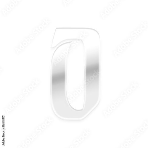 3D Metallic Alphabet O