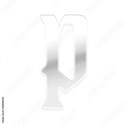 3D Metallic Alphabet P
