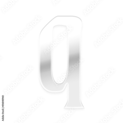 3D Metallic Alphabet Q