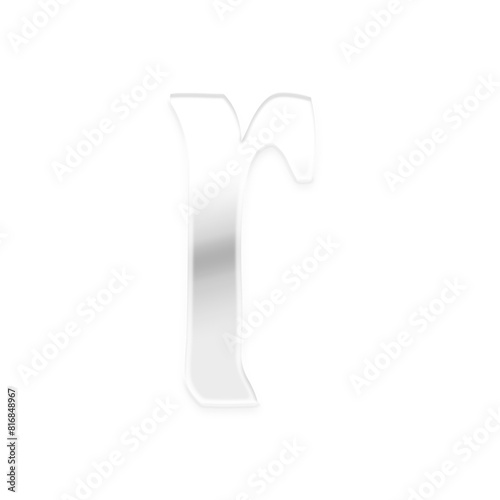 3D Metallic Alphabet R