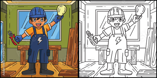 Construction Electrician Bulb Pliers Illustration