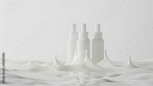 product background for 3 lotions white background 