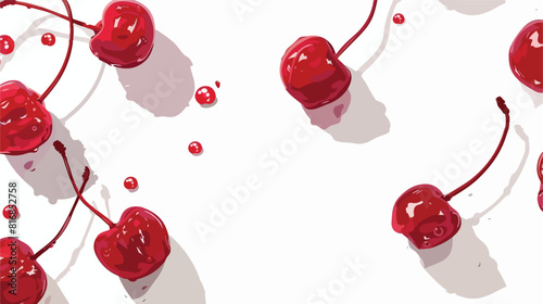 Tasty maraschino cherries on white background  photo