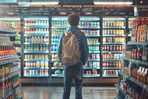 a man standing in a grocery store