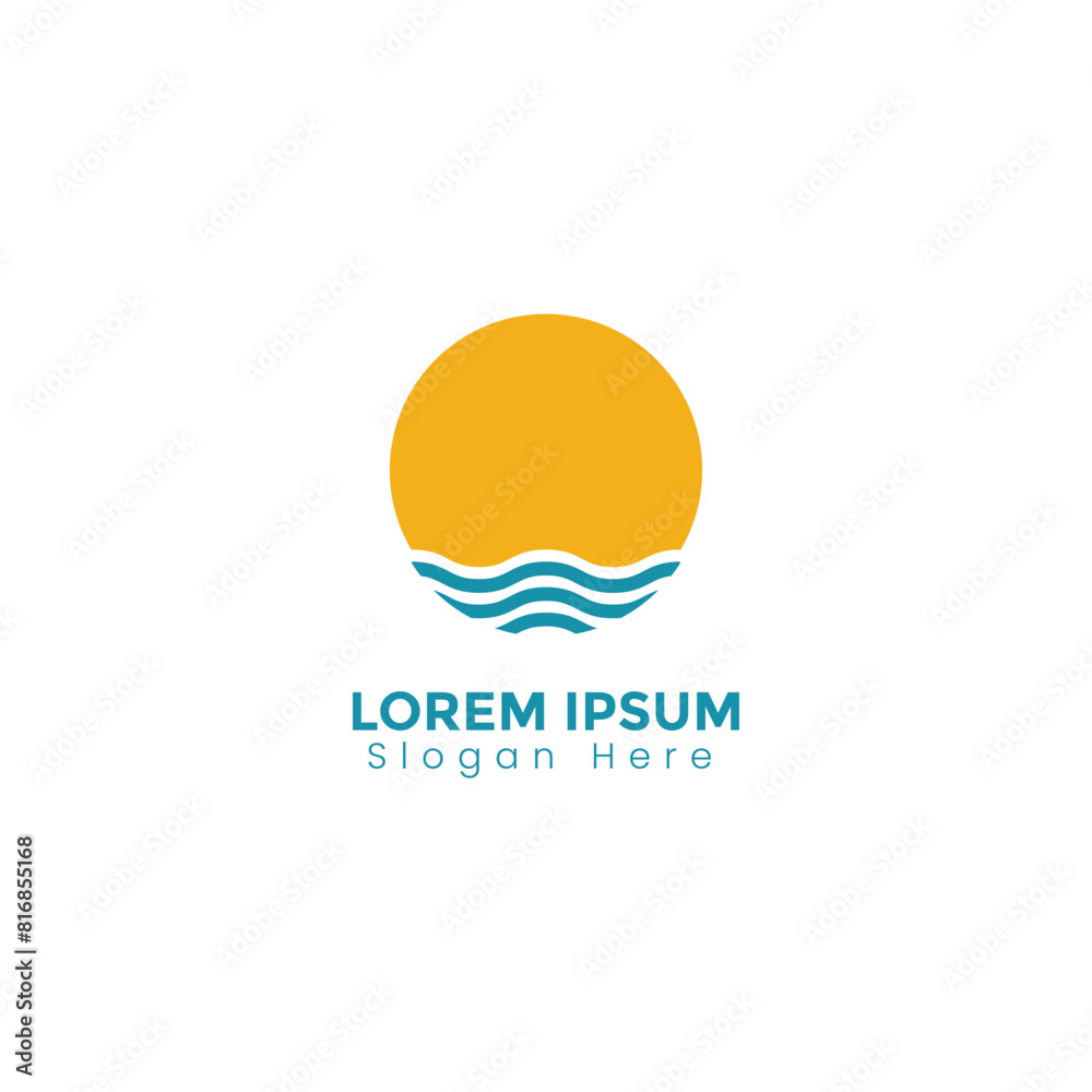 Vector logo design template. Sun and Sea sign. Vector logo design template. Sun and Sea sign.