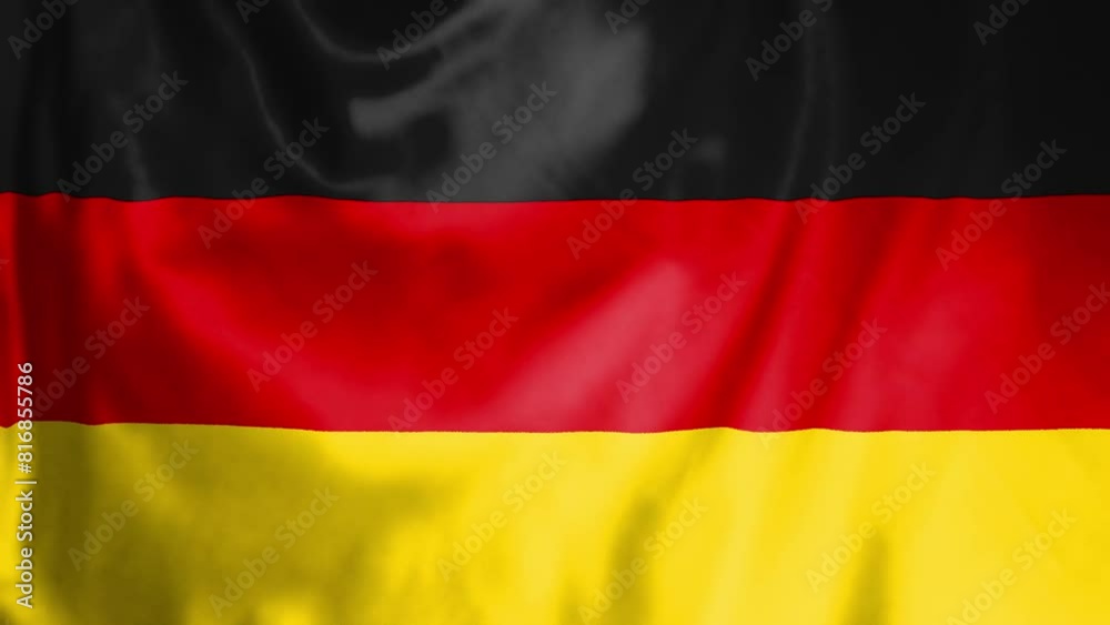 Realistic close up silk flag of Germany highly detailed fabric texture waving in the wind Realistic close up silk flag of Germany highly detailed fabric texture waving in the wind