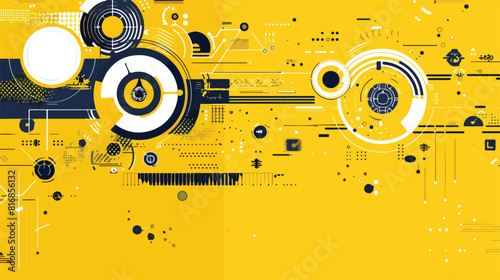 Technology design over yellow background vector illustration