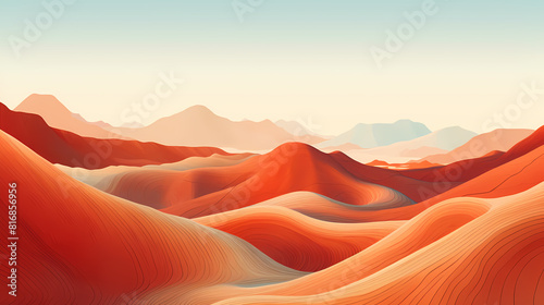 mountains landform minimalist illustration background poster decorative painting 