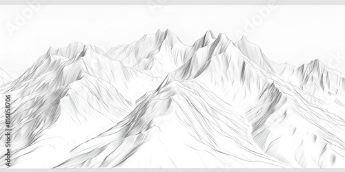 hand drawn sketch of snowy mountains