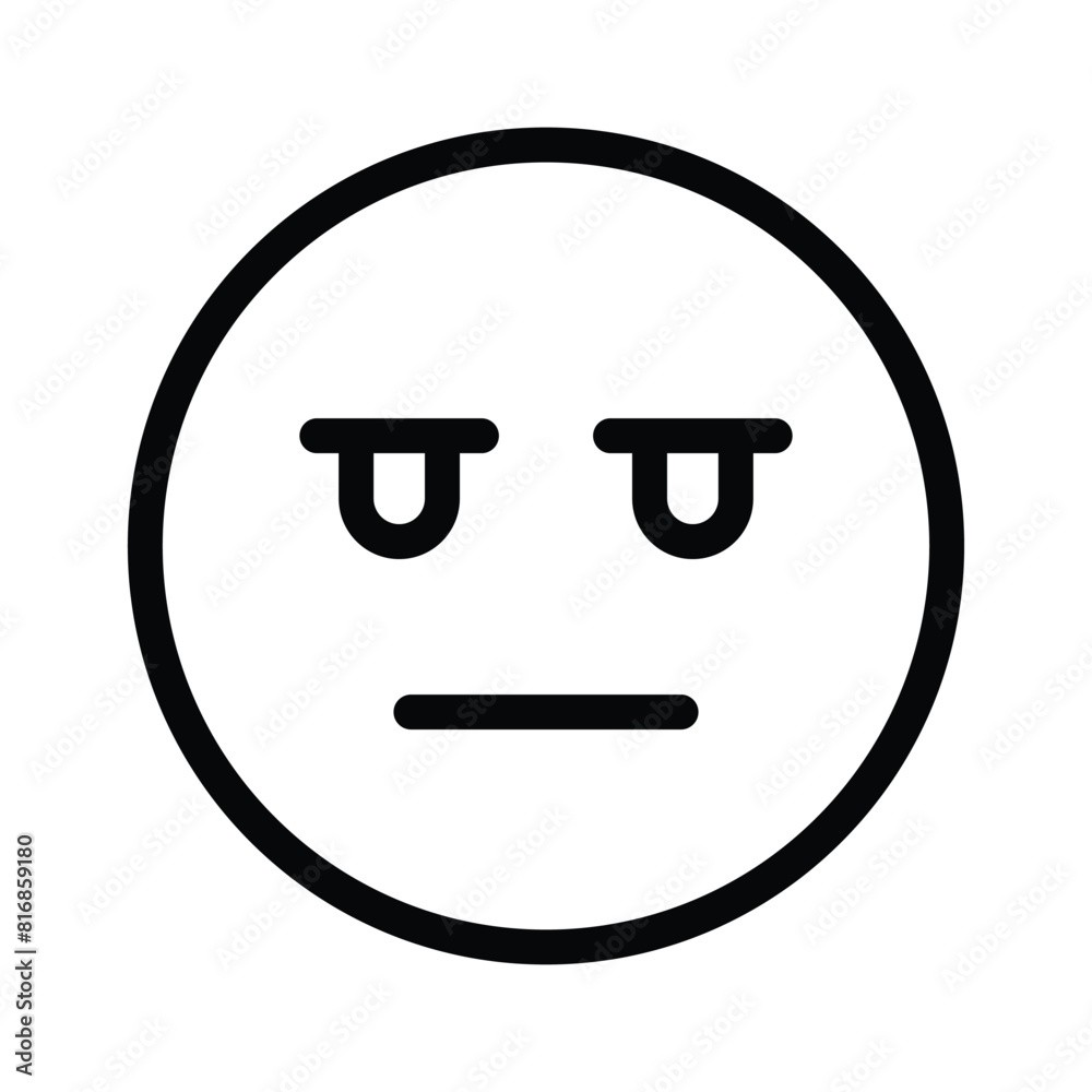Bored face expression, icon of bored emoji, premium vector Bored face expression, icon of bored emoji, premium vector