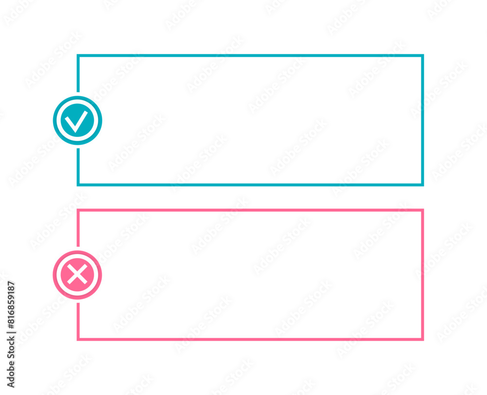 Positive and negative comparison, pros and cons list, vector design infographic Positive and negative comparison, pros and cons list, vector design infographic