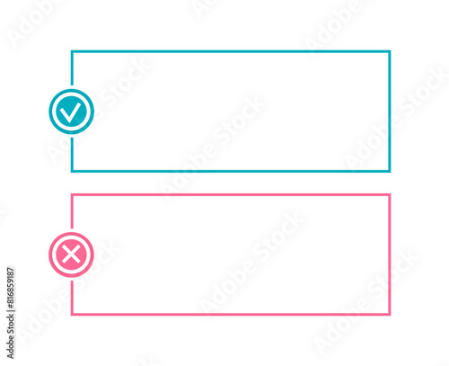 Positive and negative comparison, pros and cons list, vector design infographic