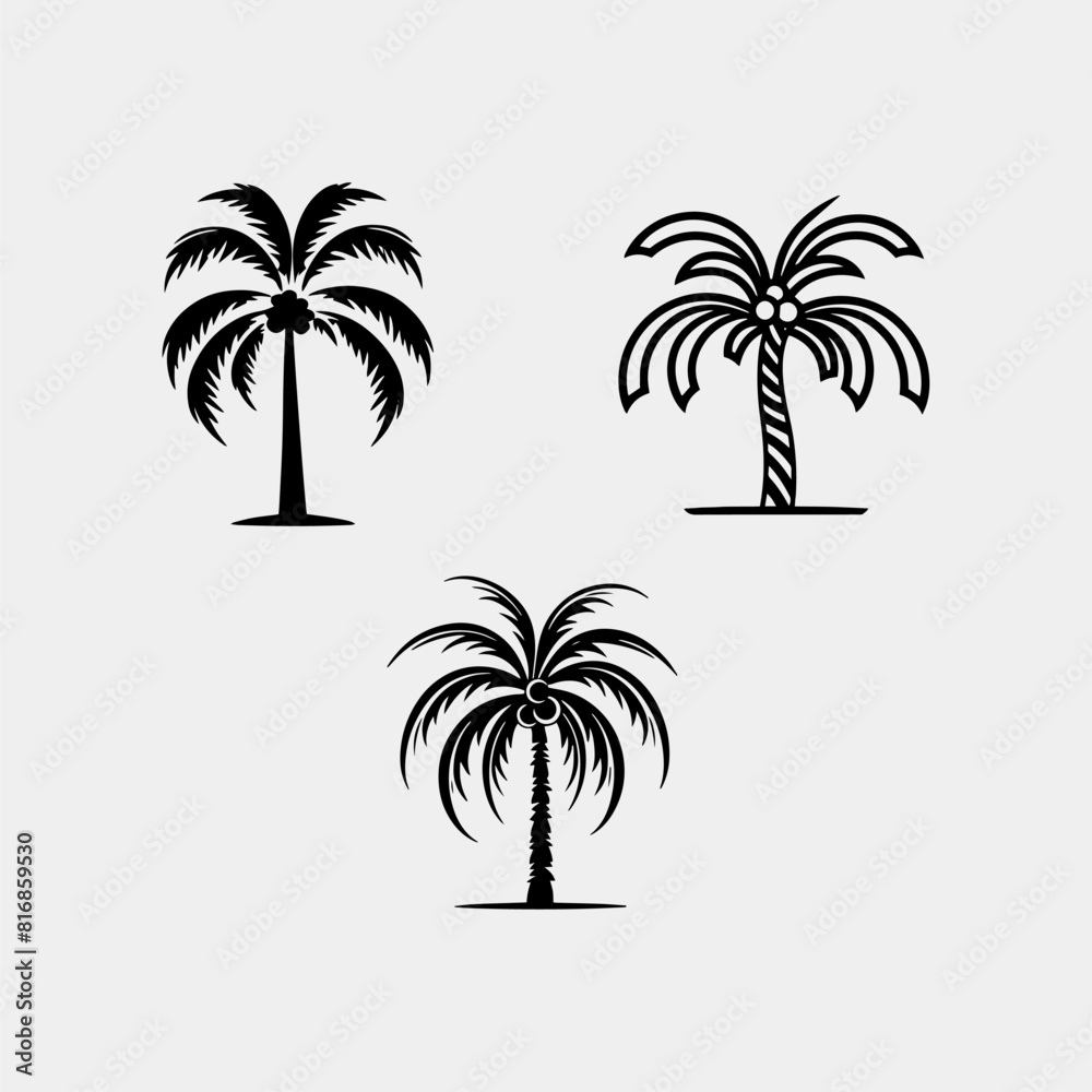 palm trees icon logo illustration vector