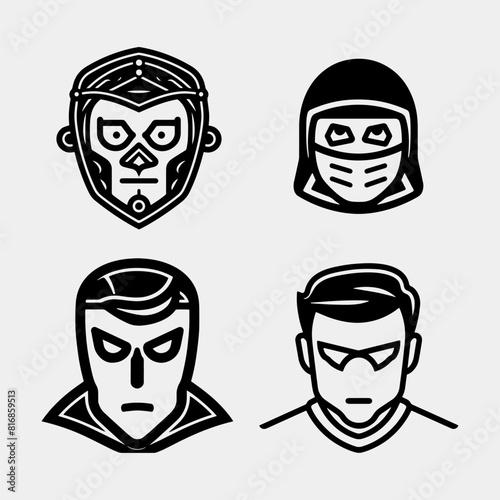 vector design of hero and mask sign. collection of superhero and superhero stock symbol for web.