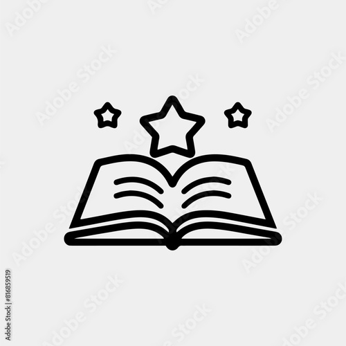 open book icon in flat style isolated vector illustration