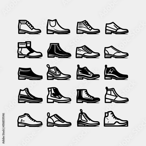 shoes icon set design template